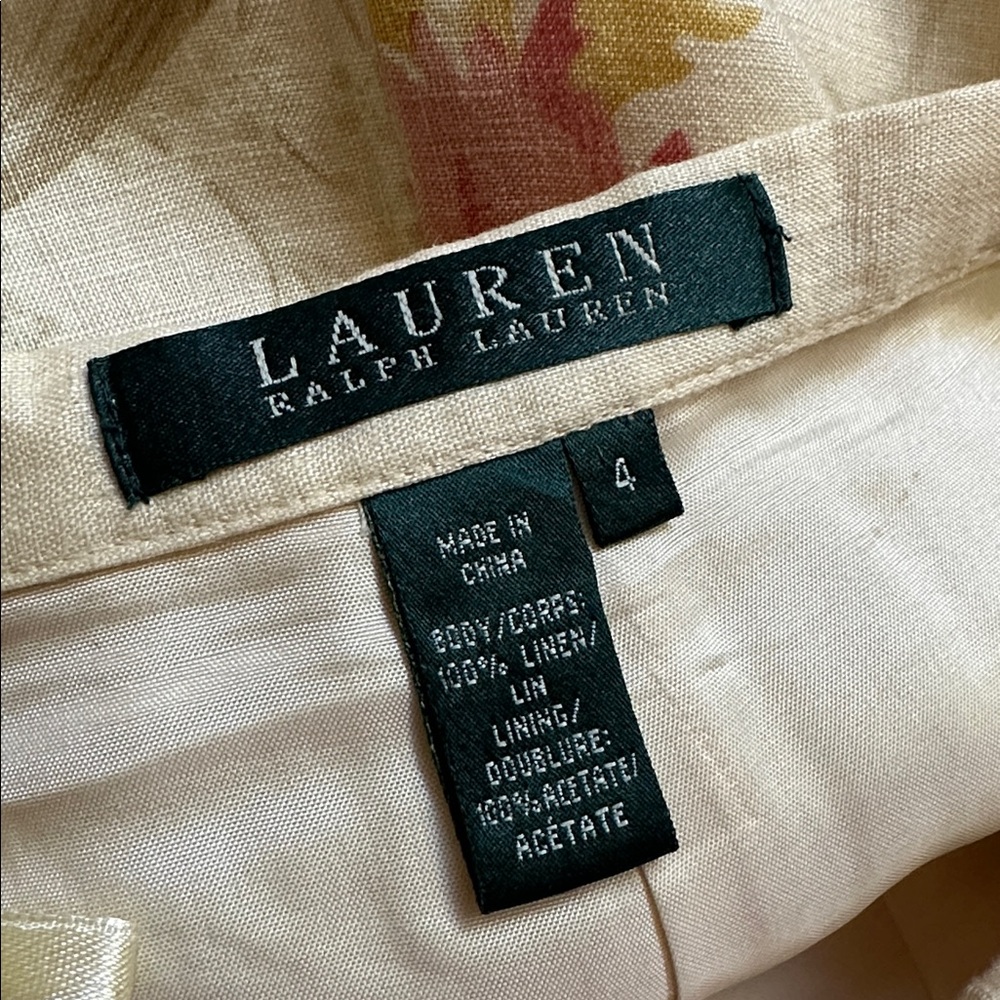 Lauren Ralph Lauren Floral Linen A-Line Midi Skirt - Picture 8 of 9